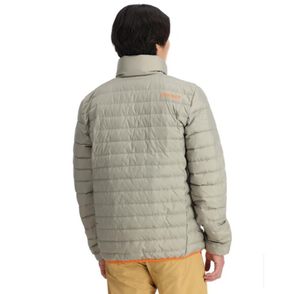Men's Spyder Zenith Down Jacket Gray Orange Small - Picture 2 of 9